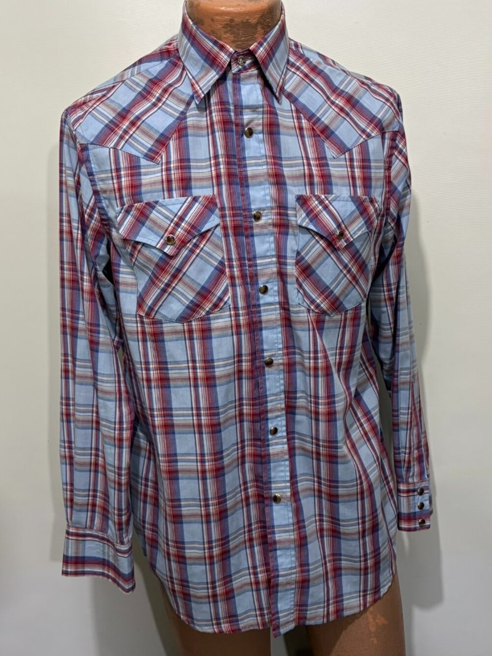 Pendleton S Frontier Plaid Cotton Blend Long-Sleeve Shirt Cowboy Rockabilly